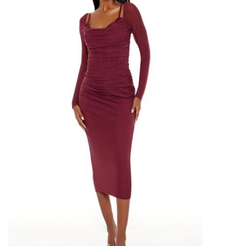 Fover21 Mesh Combo Midi Dress size XL